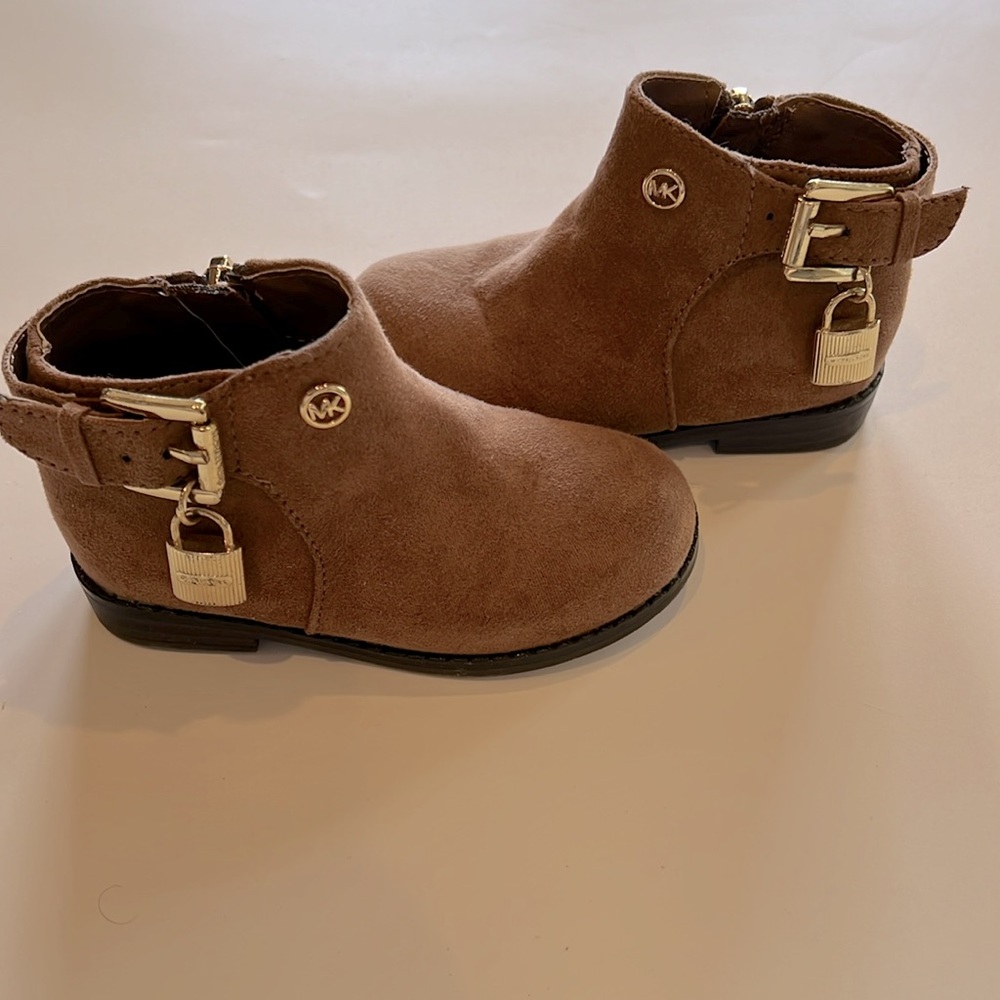Michael Kors suede look boots with lock.  Baby/ toddler size 5 shoe.